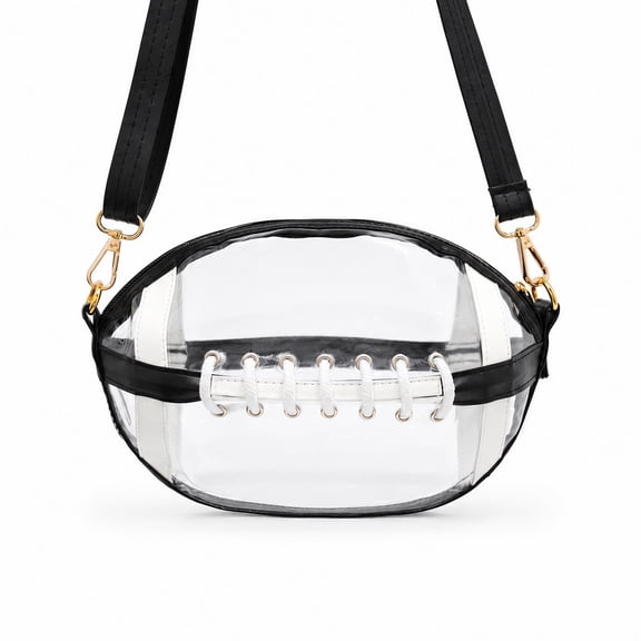 Clear Football Bag for Stadium Events, Crossbody Purse with Shoulder Strap, Game Day Bag for Concerts Sports Games
