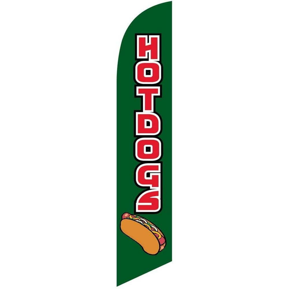 Hot Dogs Feather Banner Swooper Flag NO WIND REQUIRED Replacement