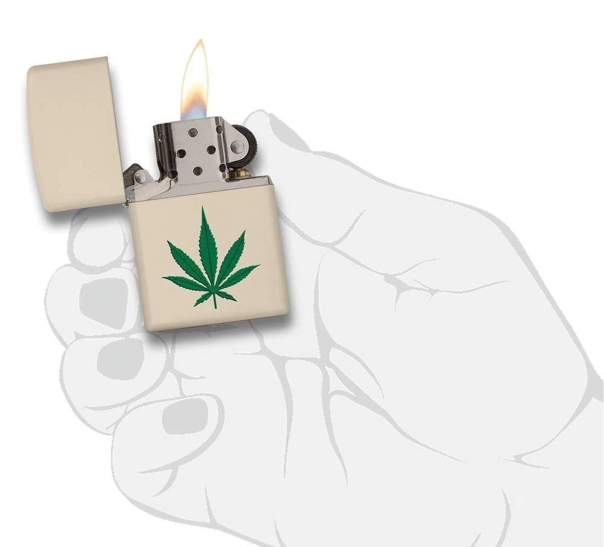 Zippo Manufacturing ZIP-216CI406218 2019 Leaf Lighter - Cream & Green Matte