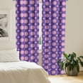 thumbnail image 2 of Ambesonne Vintage Asian Curtains, Thai Flowers Abstract, Pair of 28"x84", Blue Violet Baby Pink, 2 of 4