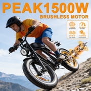 Electric Bike for Adults, 750W Peak 1500W Motor,Max 35MPH & 60Mile, 20x4 Fat Tire, E Mountain Bike, 48V/18.9AH Battery,UL2849,Fit for 18+