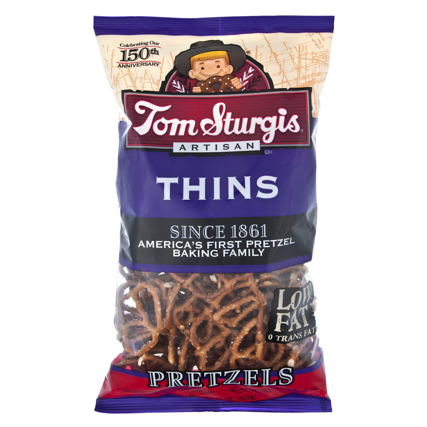 Tom Sturgis Atiasan Thins Pretzels, 14 Oz.