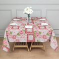 thumbnail image 3 of Pioneer Flower Floral Print Pattern Square Tablecloth, Waterproof Wipeable Spillproof Washable Table Cover for Home Kitchen Party Decor, 42"x42", 3 of 6