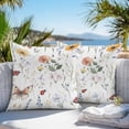 thumbnail image 4 of Watercolor Flower Outdoor Pillow Covers Pack of 2 Butterfly Vintage Colorful Leaves Waterproof Throw Pillow Covers Decorative Cushion Cases for Patio Garden Tent Balcony Couch 26x26 inch, 4 of 8