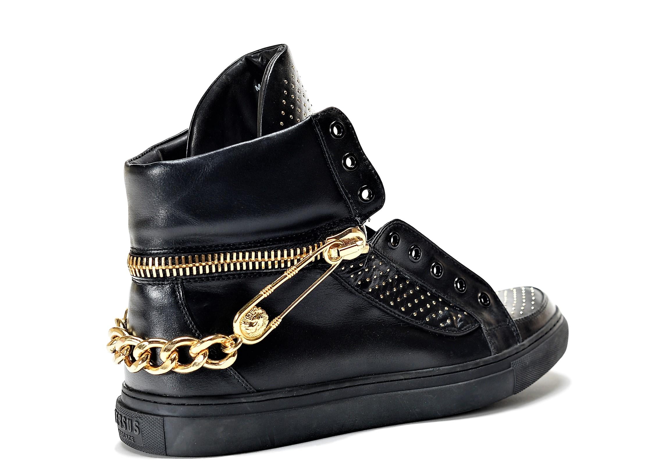 versace mens high top leather shoes