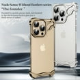 thumbnail image 3 of Shaped Metal Corner Pads Case for iPhone 16 Pro Max 16 Plus Camera Lens Protector Bezel-Less Anti-drop Protective Cover, 3 of 6