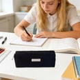 thumbnail image 2 of Kyusrd Retro Corduroy Solid Color Pencil Case,Minimalist Zipper Stationery Pouch with Artistic Design,Desk Organizer, 2 of 6