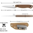 thumbnail image 3 of THRWCLUB 3.2" Camping Fixed Blade Knife, 420C Steel with G10 Handle, Kydex Sheath & Clip, 3 of 8
