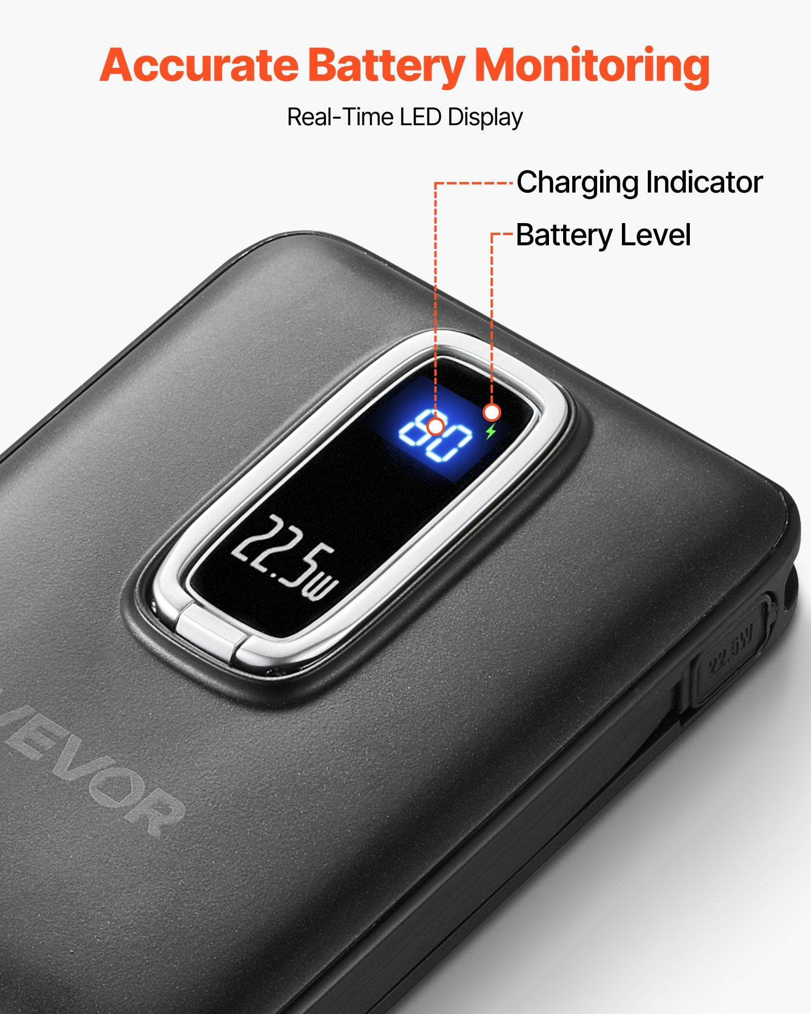 Magnetic Power Bank 10000mAh Wireless MagSafe Compatible Portable Charger with Smart LED Display Foldable Stand Fast Charging for iPhone 16 15 14 13 12 Series Samsung Huawei