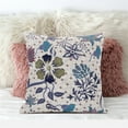 thumbnail image 2 of Amrita Sen Designs CAPL1135BrCDS-BL-20x20 20 x 20 in. Checkerboard & Flowers Broadcloth Indoor & Outdoor Blown & Closed Pillow - Beige, Grey & Purple, 2 of 4