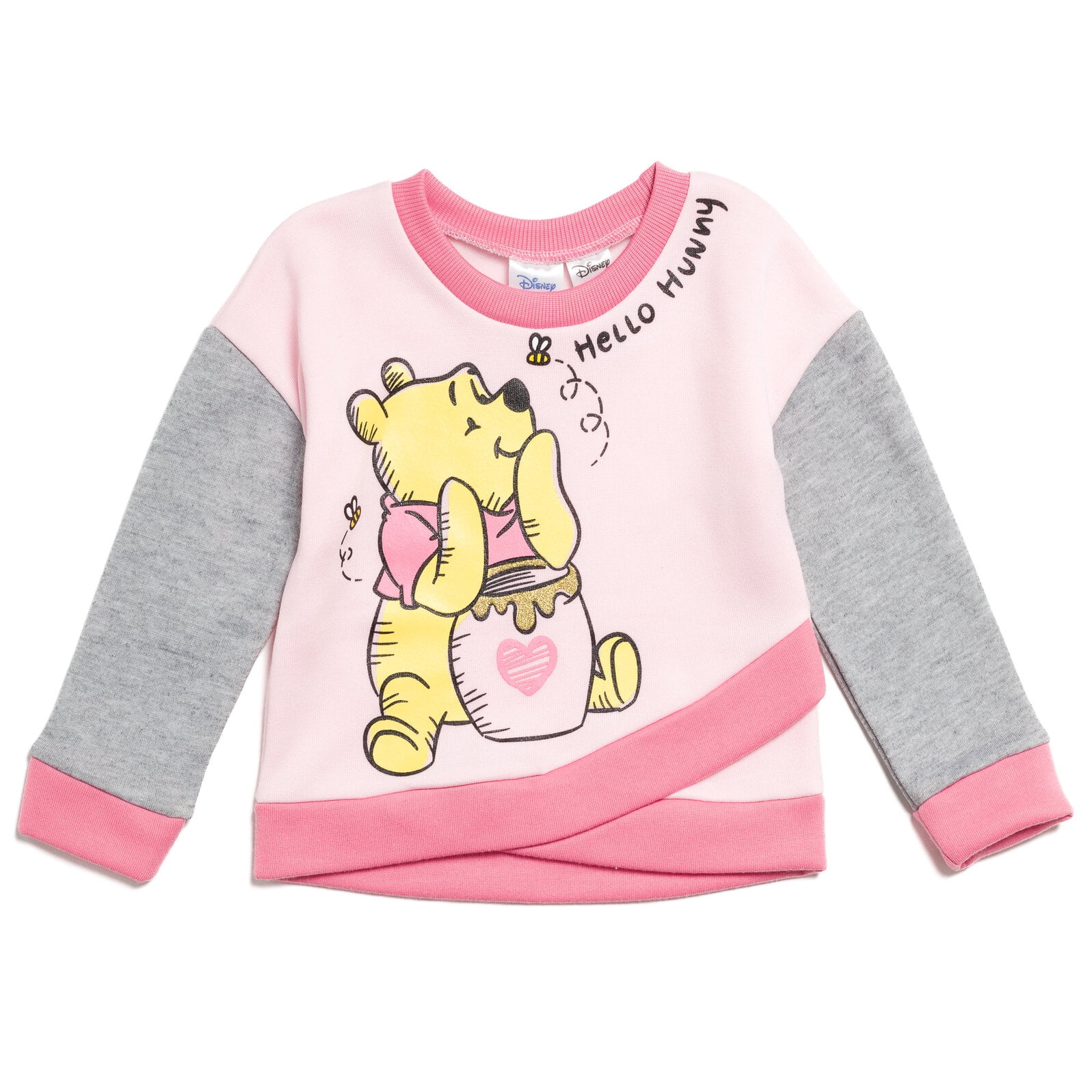 Disney Winnie the Pooh Infant Baby Girls Fleece Crossover Sweatshirt and Pants Set Infant to Toddler