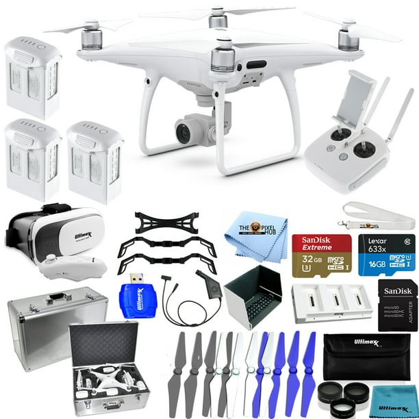 Dji Phantom 4 Pro Quadcopter 3 Battery High Capacity Jumbo Ready To Fly Pro Bundle New Model Walmart Com Walmart Com