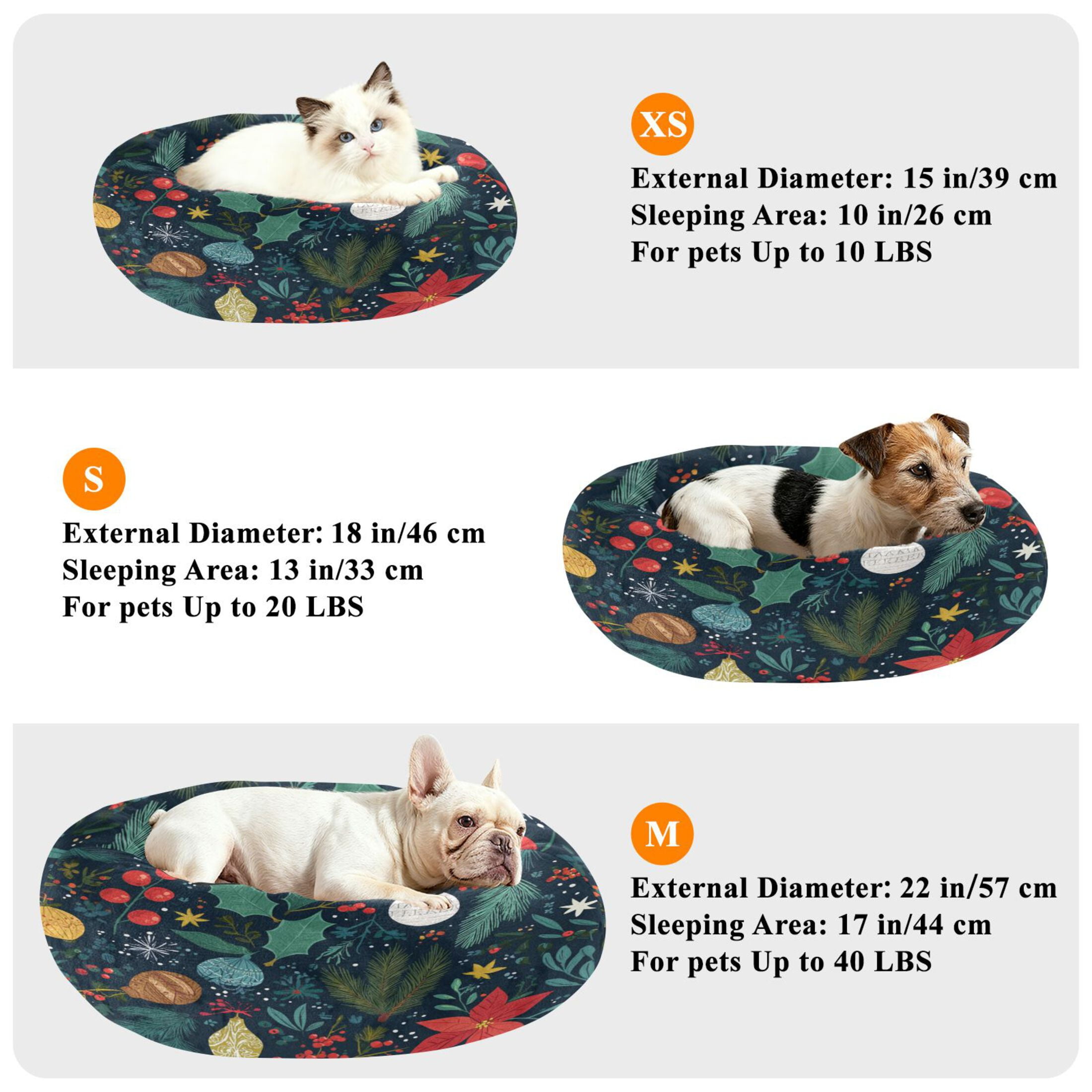 Iauyy Pet Couch Donut Cat Bed for Indoor Cats/Small Dogs Washable & Machine with Non-slip Bottom Calming Cat Furniture, Magical Patterns (M)
