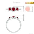 thumbnail image 4 of ANGARA Natural Round Ruby Three Stone Halo Ring with Diamonds in 14K White Gold for Women (Size-4mm) | July Birthstone, Birthday, Anniversary, Jewelry Gift for Women | Natural Ruby Ring, 4 of 8