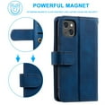 thumbnail image 5 of Dteck 9 Card Slots Wallet Case for Apple iPhone 13 6.1-inch,Hybrid Magnetic PU Leather Zipper Kicstand Shockproof Rubber Full Protector iPhone 13 6.1" Cover with Strap,Darkblue, 5 of 7