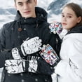 thumbnail image 4 of Hotian Insulated Snow Gloves Men and Women Unisex Waterproof Warm Graffiti Winter Ski Gloves for Skiing Snowboarding and Outdoor Sports White XL, 4 of 4