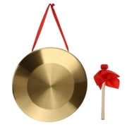 Angoily Traditional Percussion Instrument Chinese Gong Hand Gong with Hammer (Golden)