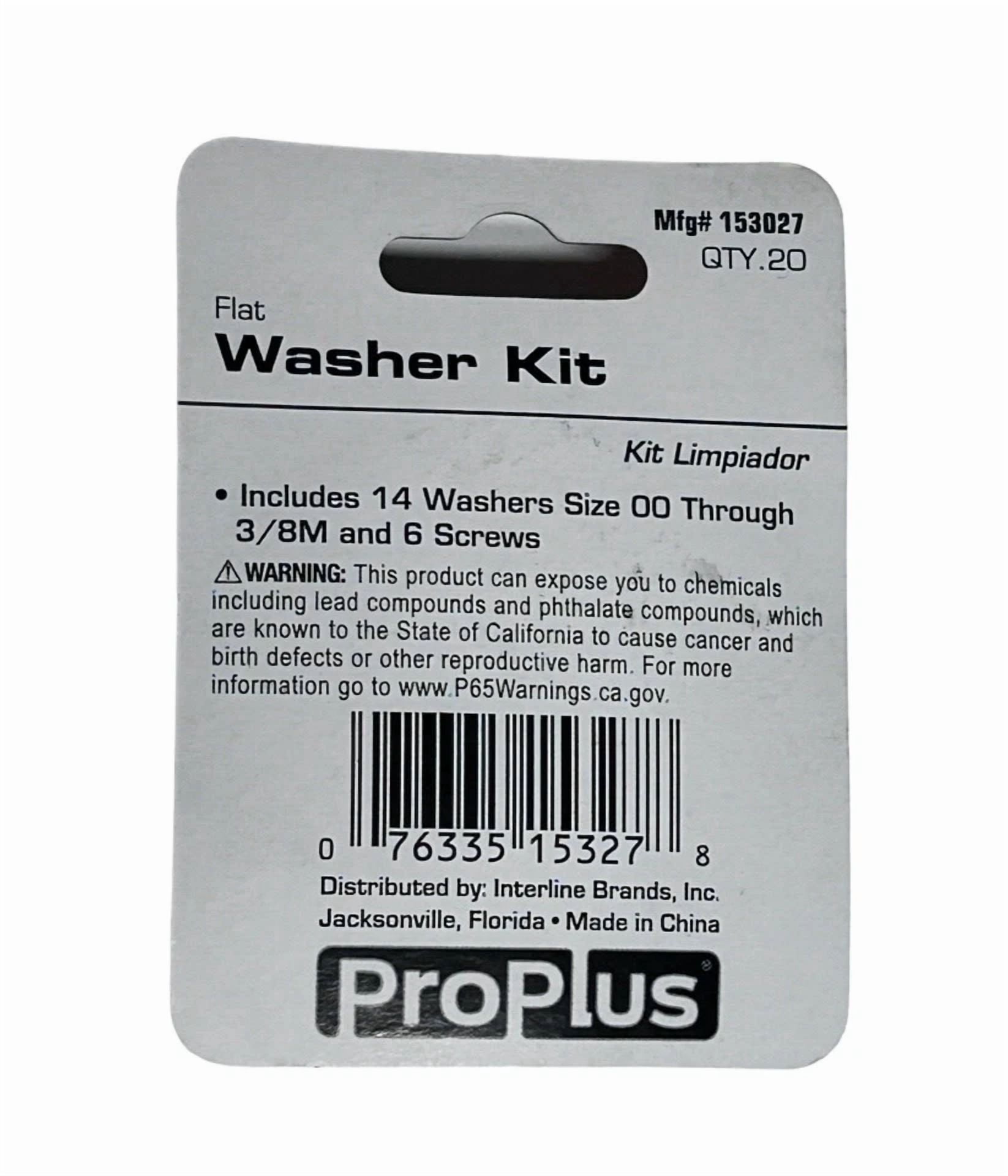(5) Proplus Assorted Flat Faucet Washers & Screws Repair Kit (20-Piece) 153027