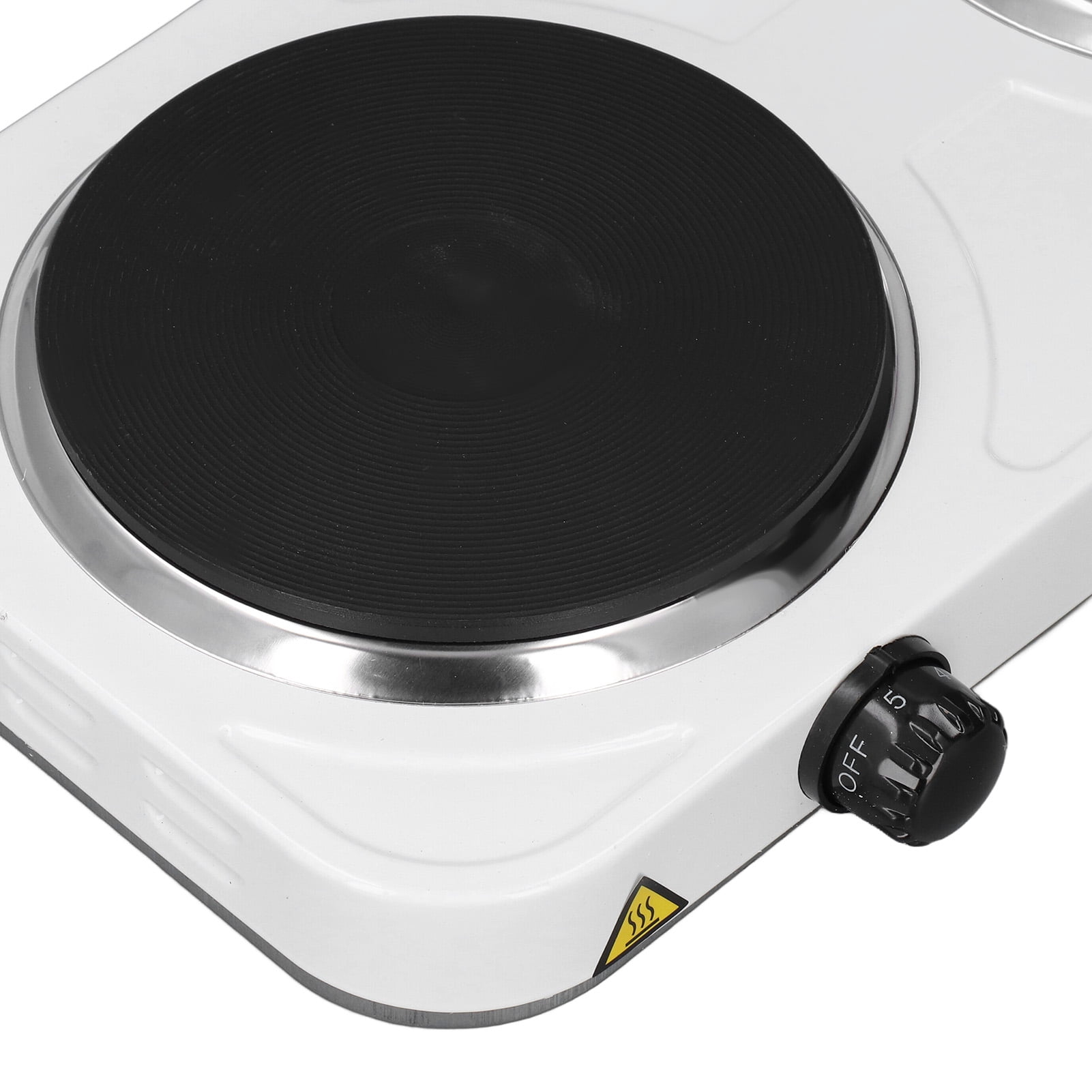 YAHHU Electric Double Hot Plate, 2000W Countertop Cooker Double Burner Stove with Temperature Control (18.1 x 9.8 in / 46.0 x 25.0 cm), White