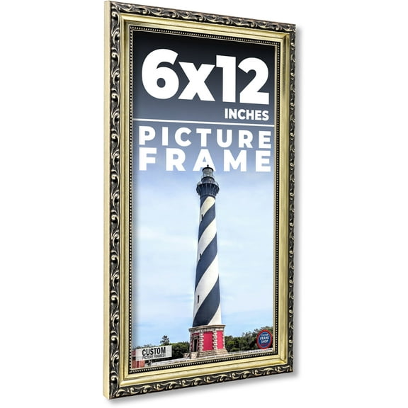 6x12 Silver Wood Picture Frame - UV Acrylic, Foam Board Backing, Hanging Hardware
