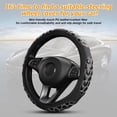 thumbnail image 4 of Elastic Stretch Car Steering Wheel Cover, Leather Auto Steer Wheel Protection for 14.5-15 Inch, Anti-Slip Cute Vehicle Interior Protective Accessories Universal for SUV, Truck, Sedan（Black）, 4 of 5