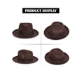 thumbnail image 5 of PULLIMORE Fedora Hats for Men & Women Wide Brim Felt Hat Dress Panama Trilby Hats, 5 of 8