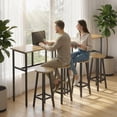 thumbnail image 2 of HOMCOM 6-Piece Bar Table Set with 2 Breakfast Tables 4 Stools for Kitchen, 2 of 10