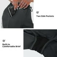 thumbnail image 4 of BeautyIn High Waist Swim Shorts Solid Swimsuit Bottoms with Pokects, 4 of 7