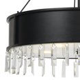 thumbnail image 4 of 4 Bulb Round Metal Body Chandelier with Hanging Crystal Accents, Black- Saltoro Sherpi, 4 of 5