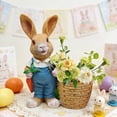 thumbnail image 6 of POLISE Spaces Easter Bunny Planter with Basket 9.8 Inch Resin Figurine in Apron Holding Flowers, Garden or Desktop Decor for Spring, Patio or Indoor Display & Gift, 6 of 6