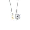 thumbnail image 2 of Delight Jewelry Goldtone Mini Giraffe Silvertone Script Initial Disc - I - Charm Necklace, 20"+3", 2 of 4