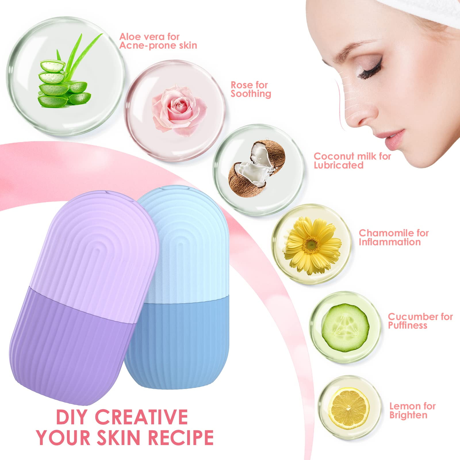 Cryo Cup Ice Massage Therapy - Revitalizing Facial Ice Roller, Face Roller  Massager, Ideal for Skin Refreshment and Soothing, Ice Balls for Effective
