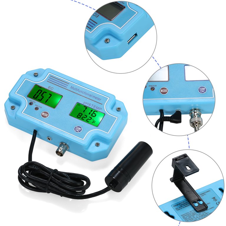 Professional 3 in 1 pH/EC/TEMP Meter Water Detector Multi