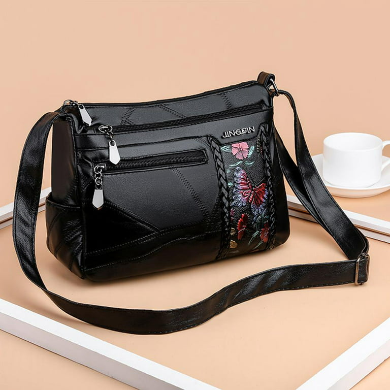1pc Fashionable Multi-layered Single Shoulder Crossbody Bag With Vintage  Flower Print, Suitable For Ladies' Daily Use, Date Or Gift-giving