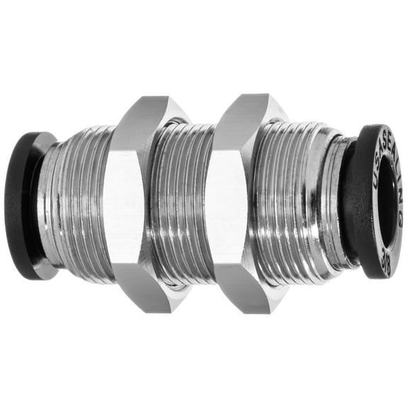 Push to Connect Tube Fitting - Nylon Plastic - Bulkhead Union - 8mm Tube OD