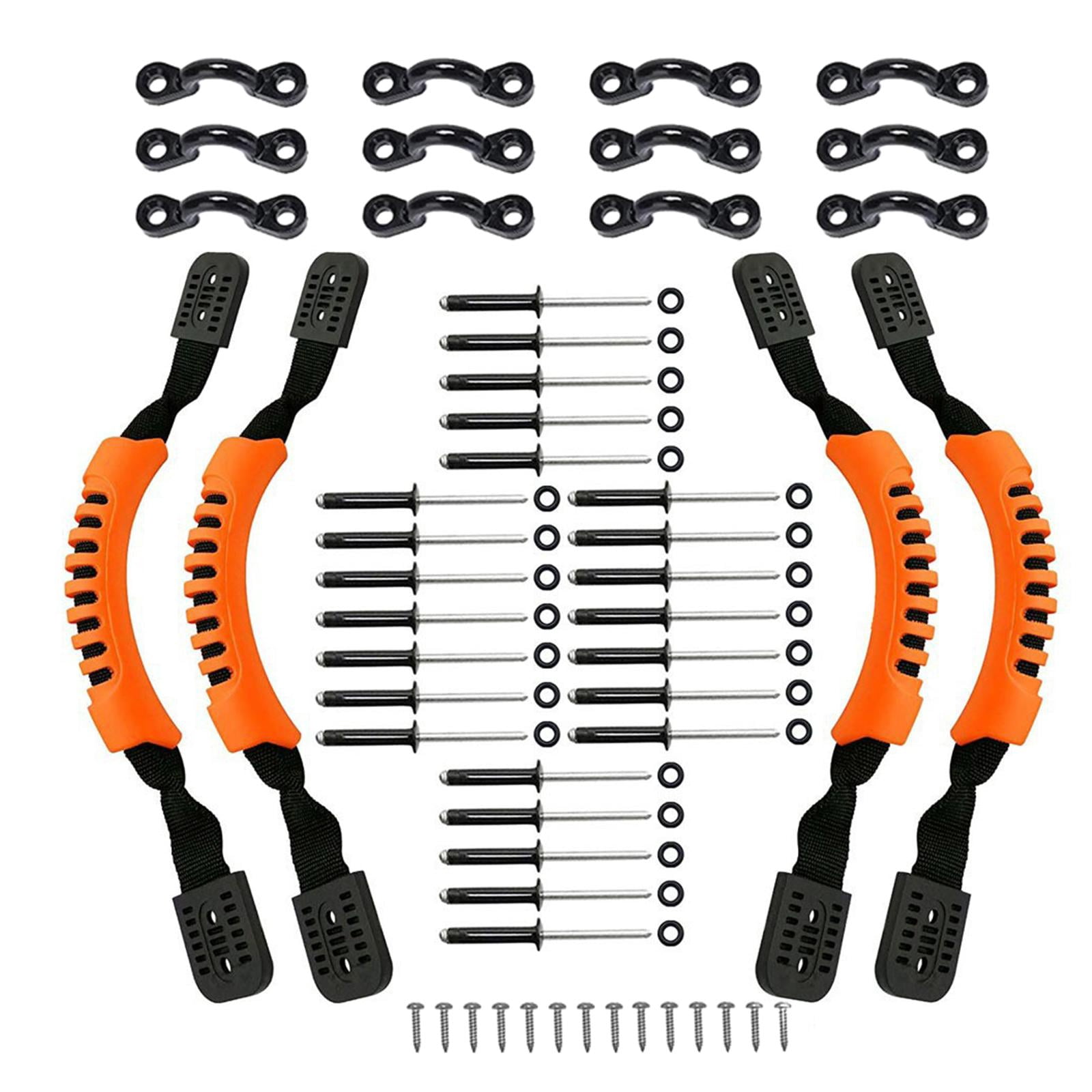 funtasica Kayak Handles Canoe Handle Supplies DIY with Screws Pad Eye Portable Kayaking Accessories Replacement Carry Handles for Canoe Orange