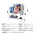 thumbnail image 4 of Clothes Rack, ALSO GO Portable Clothes Hanging Rack for Hanging Clothes, Garment Rack With Shelf, 2-Pole Iron Clothes Hanger Rack Modern Garment Hanger Stand for Home, 4 of 7