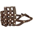 thumbnail image 3 of Real Leather Dog Basket Muzzle #107 Brown - Pit Bull, AmStaff (Circumference 12", Snout Length 3.5"), 3 of 4