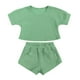 thumbnail image 1 of Ropa De Bebé (Niño O Niña) Traje De Niño Pequeño Verano Waffle Top De Manga Corta Pantalones Cortos Conjunto De Dos Piezas Verde Odeerbi  LM103-10390, 1 of 9