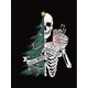 thumbnail image 2 of Camiseta informal con estampado de árbol de Navidad y calavera para mujer: cómoda camiseta de manga corta con cuello redondo, perfecta para vacaciones y verano, ideal para deportes de ocio., 2 of 6