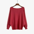 thumbnail image 2 of Women's Batwing Sleeve Boat Neck Oversized Knit Sweater For Fall & Winter Comfortable Warmth, 2 of 2