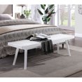 thumbnail image 2 of -style Solid Wood Slatted Bench In Pure White White, Ideal For Home Furnishing, 2 of 2