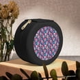 thumbnail image 6 of Naloa flower Skull leaf colorful Round Jewelry Box, Travel Jewelry Organizer, 3.9 x 3.9 x 2in Jewelry Storage Box for Women-Black, 6 of 7