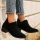 thumbnail image 2 of Botas cortas extragrandes tacones gruesos cómodos zapatos de moda, 2 of 5