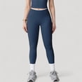 thumbnail image 2 of Women's High Waist Seamless Leggings with Tummy Control and Sculpting Fit for Active or Casual Everyday Wear - Small, Navy, 2 of 7
