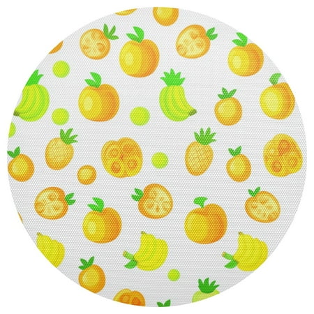 

Tropical Fruit Pattern 15.4in Diameter PVC Plate Mat Heat-Resistant and Cuttable Kitchen Decor