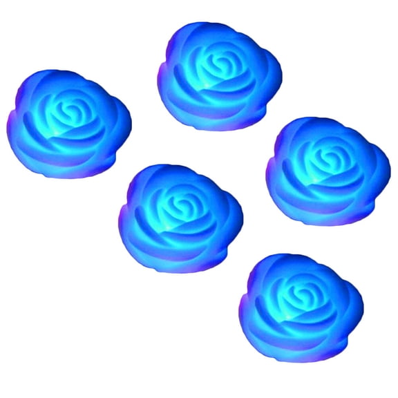 SOPOTUTU 5 Pcs Flower Shaped LED Tea Light Color Changing PVC for Pool and Pond