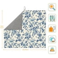 thumbnail image 3 of Rocae Vintage Blue Floral for Drying Mat for Kitchen 16*18 inch Easy to Clean Dish Rack Pad, 3 of 8