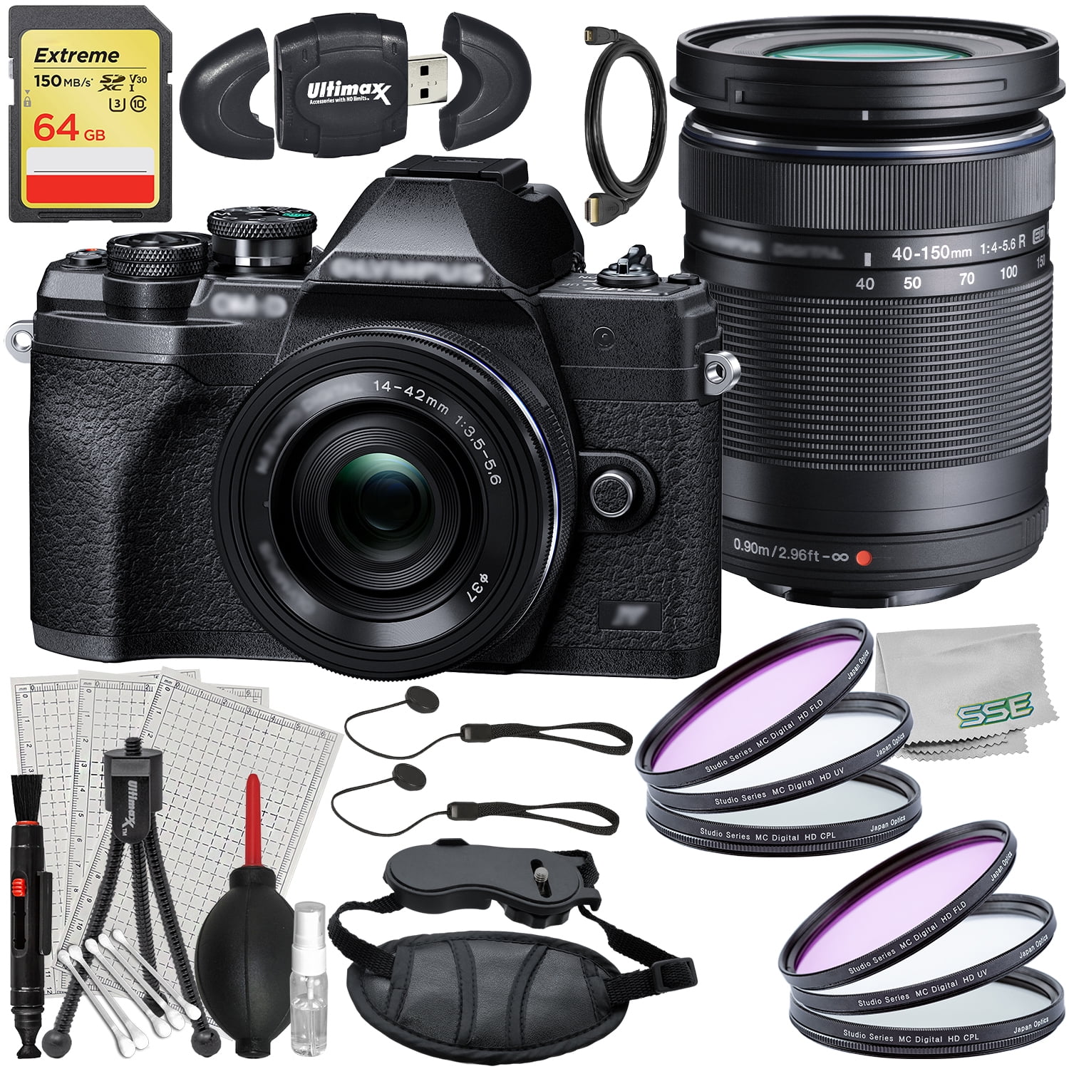 Olympus OM-D E-M10 Mark IV Camera with 14-42mm Lens, SanDisk