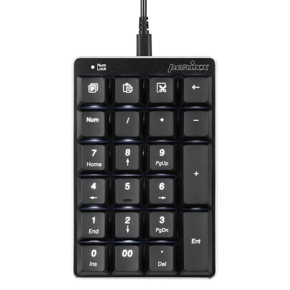Perixx PERIPAD-303 Wired USB Backlit Mechanical Numeric Keypad, Full Size 22 Keys